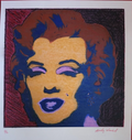 Andy Warhol - Painting on Cardboard SILKSCREEN/ Mixed Media / Vintage