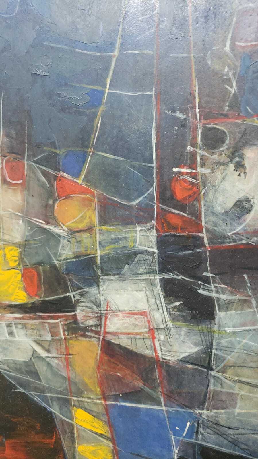 Oil Painting Masonite "in the manner of" ROBERTO MATTA