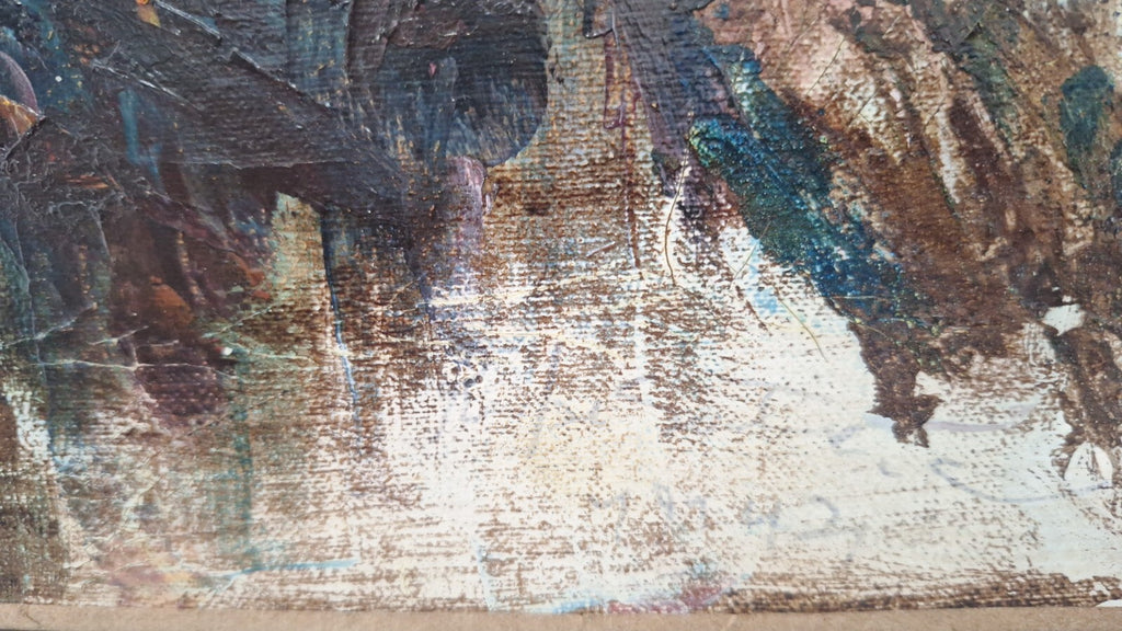Columba Palumbus Oil Canvas Painting / Extraordinary Technique / Signed 1992