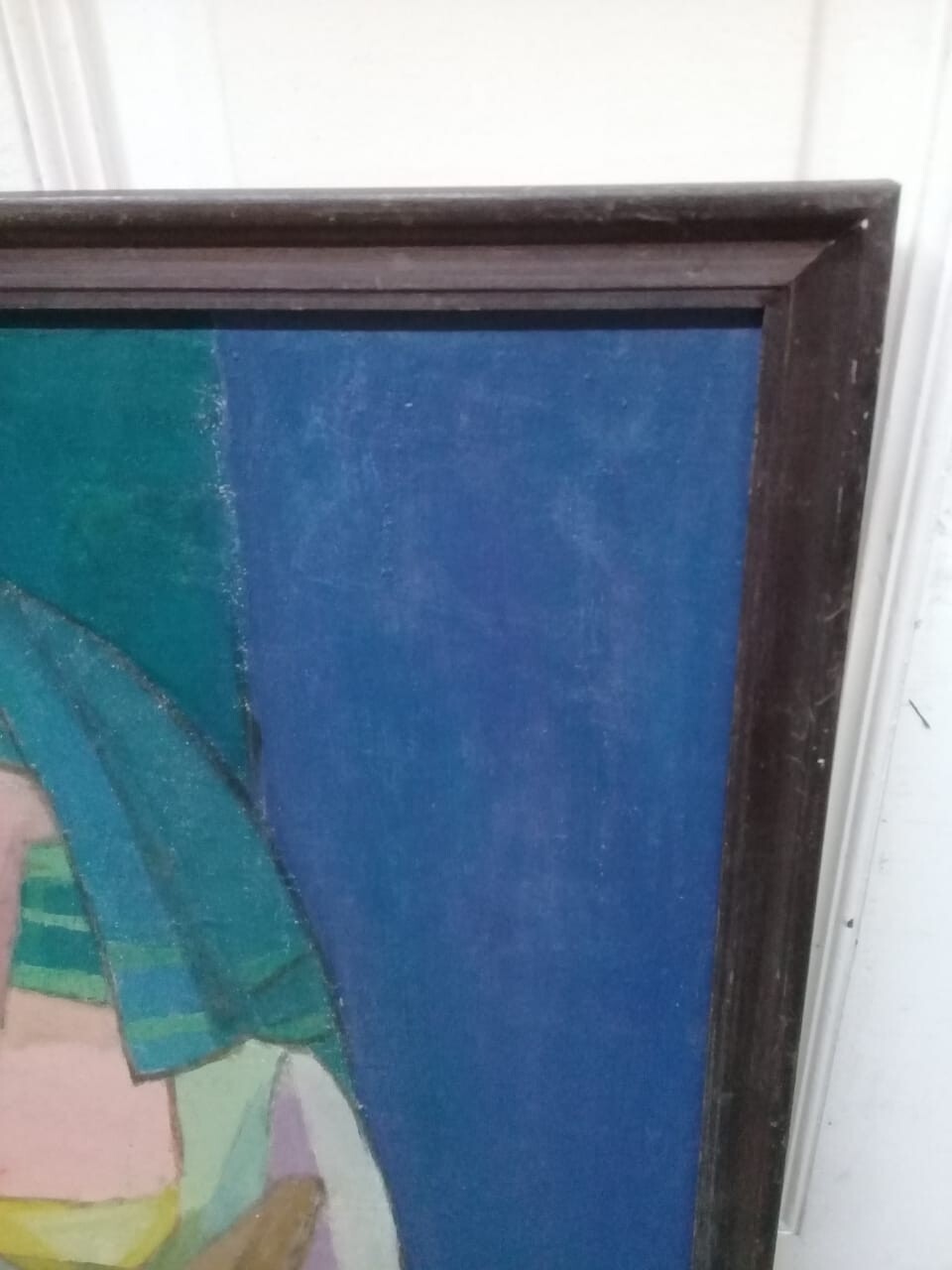 Contemporary Fine Cubist "Luis Lizares" Oil Canvas Painting 1970 "Ñusta" UNIQUE