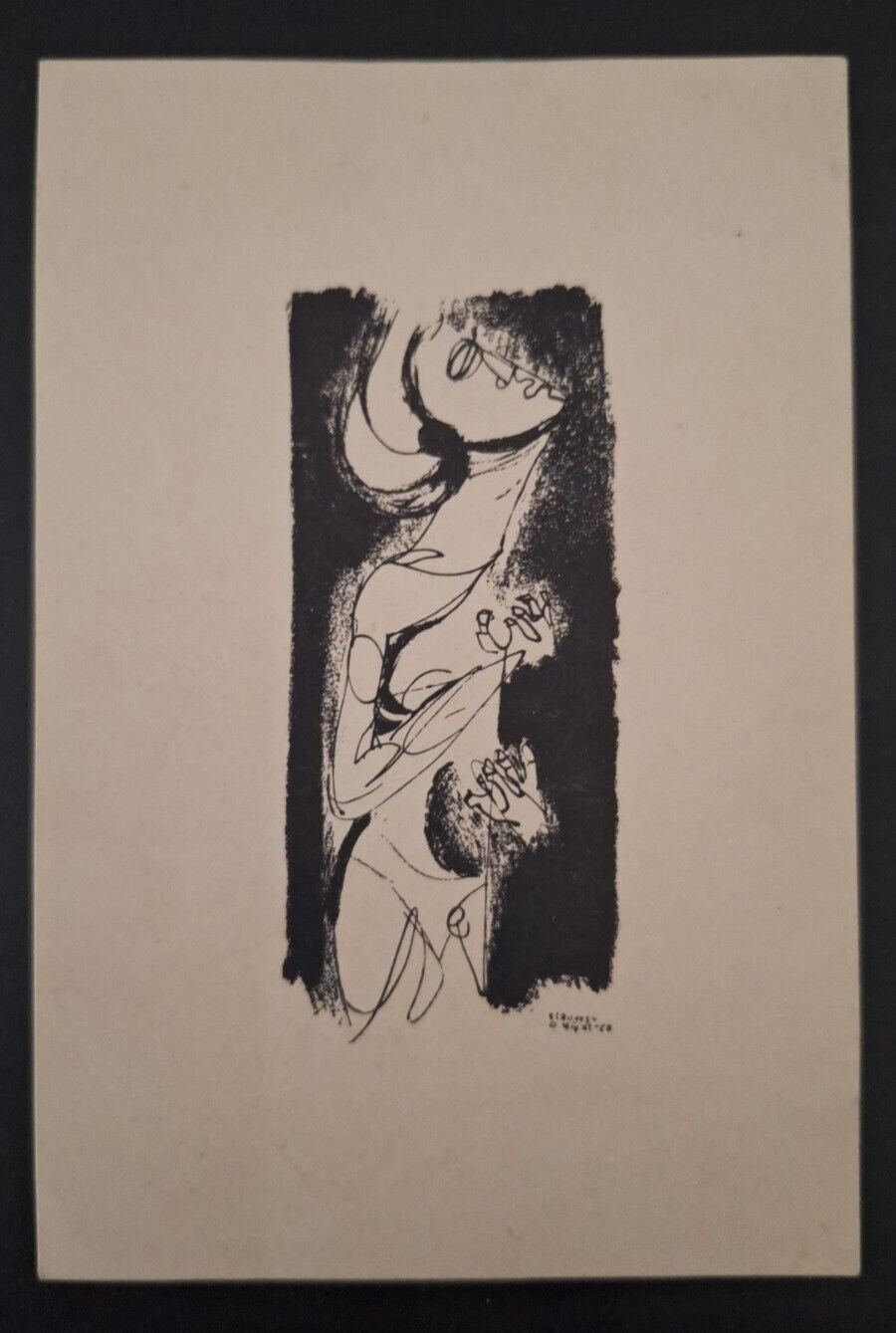 Fine engraving from 1960's , signed , very rare artwork Religius / AMAZING