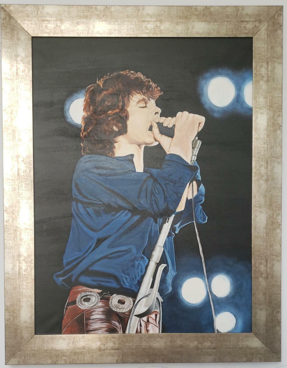The Doors (Jim Morrison Inmortal) - Oil canvas painting FRAMED - 1980's
