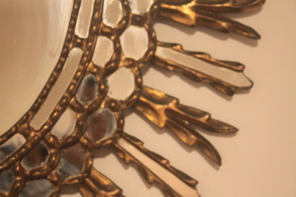 AMAZING Antique Stylish Gold Mirror Oval - Glazed style / Unique Piece A1