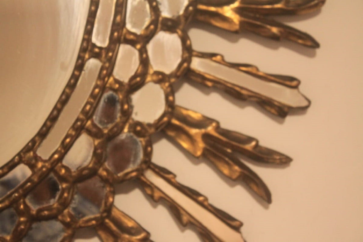 AMAZING Antique Stylish Gold Mirror Oval - Glazed style / Unique Piece A1