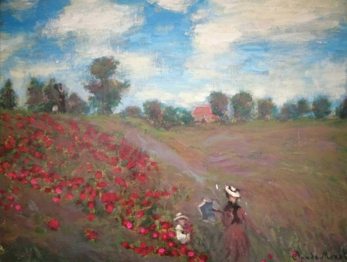 FINE Antique Style of Claude Monet Oil Canvas Painting LANDSCAPE / Signed