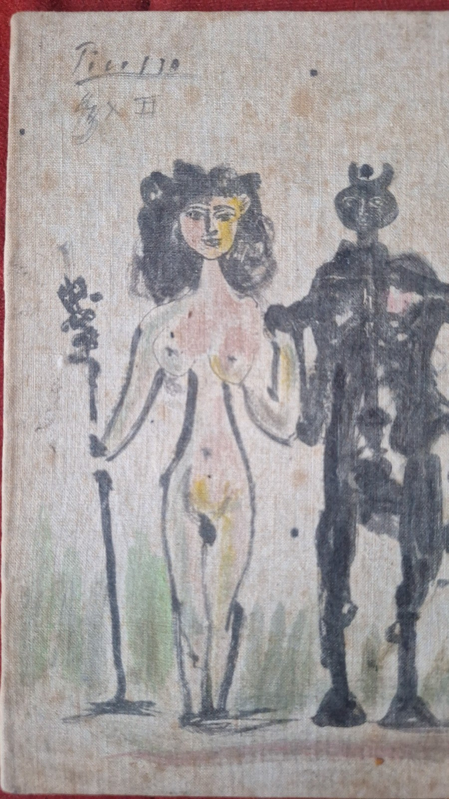 PABLO PICASSO (Spanish/French 1881-1973)  hand-colored linocut & Signed
