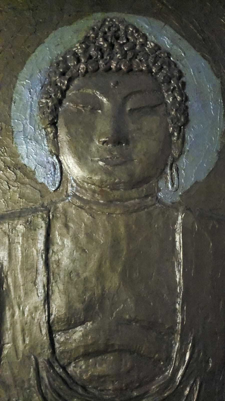 Fine Amazing Orientalism Buddha Artwork Painting 1920s / Rare Piece / Antique