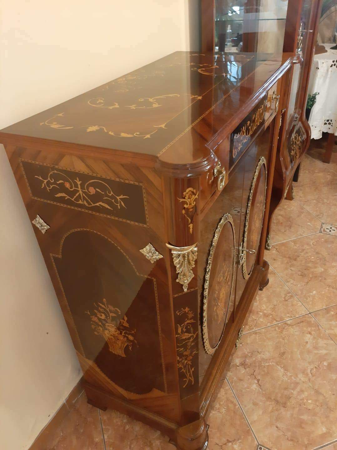 Antique Boulle Furniture / Mahogany Wood  / Amazing Piece & Bronze Aplications