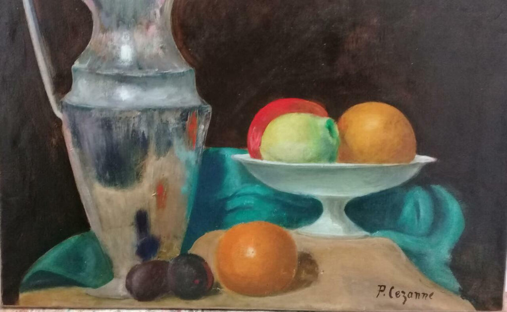 FINE Style of Paul Cézanne - Antique Composition Oil Canvas / Signed 