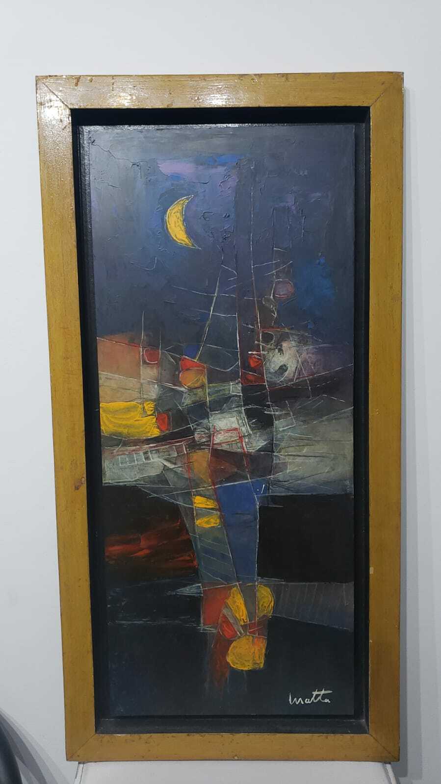 Oil Painting Masonite "in the manner of" ROBERTO MATTA