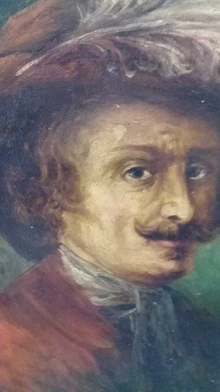 FINE ART by J.Delgado - Oil canvas Portrait Spanish / Signed - Antique Painting