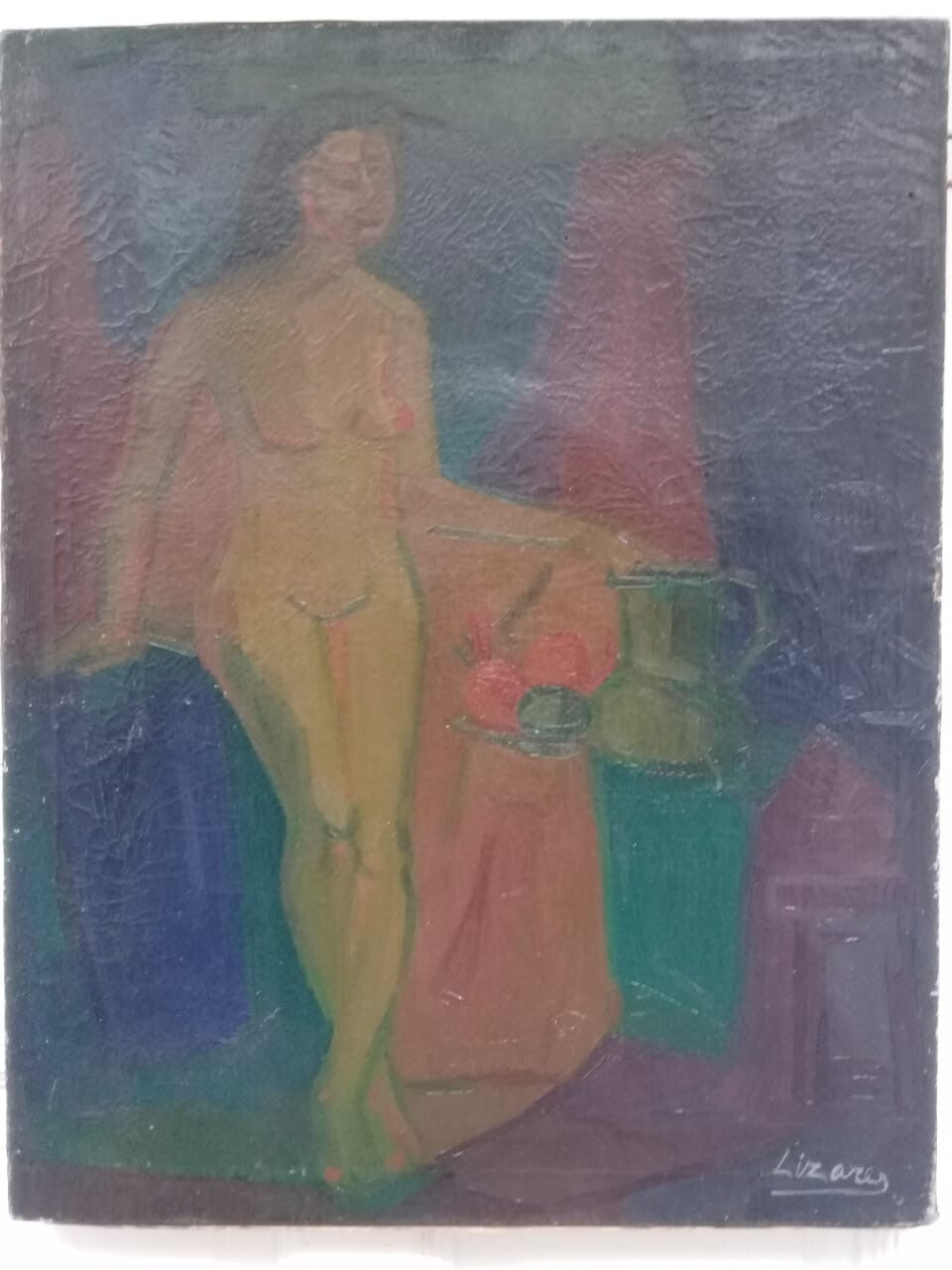 Fine Cubist "Luis Lizares" Oil Canvas Painting 1970