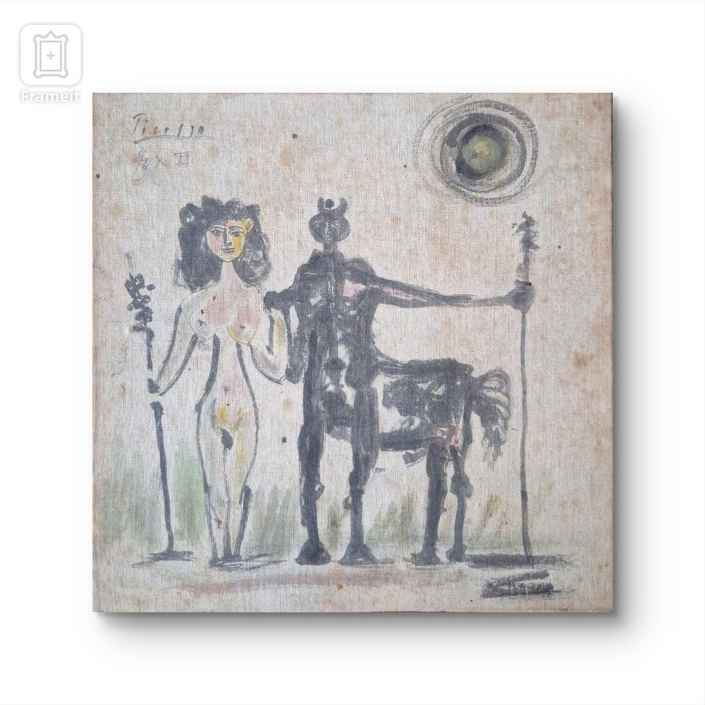 PABLO PICASSO (Spanish/French 1881-1973)  hand-colored linocut & Signed