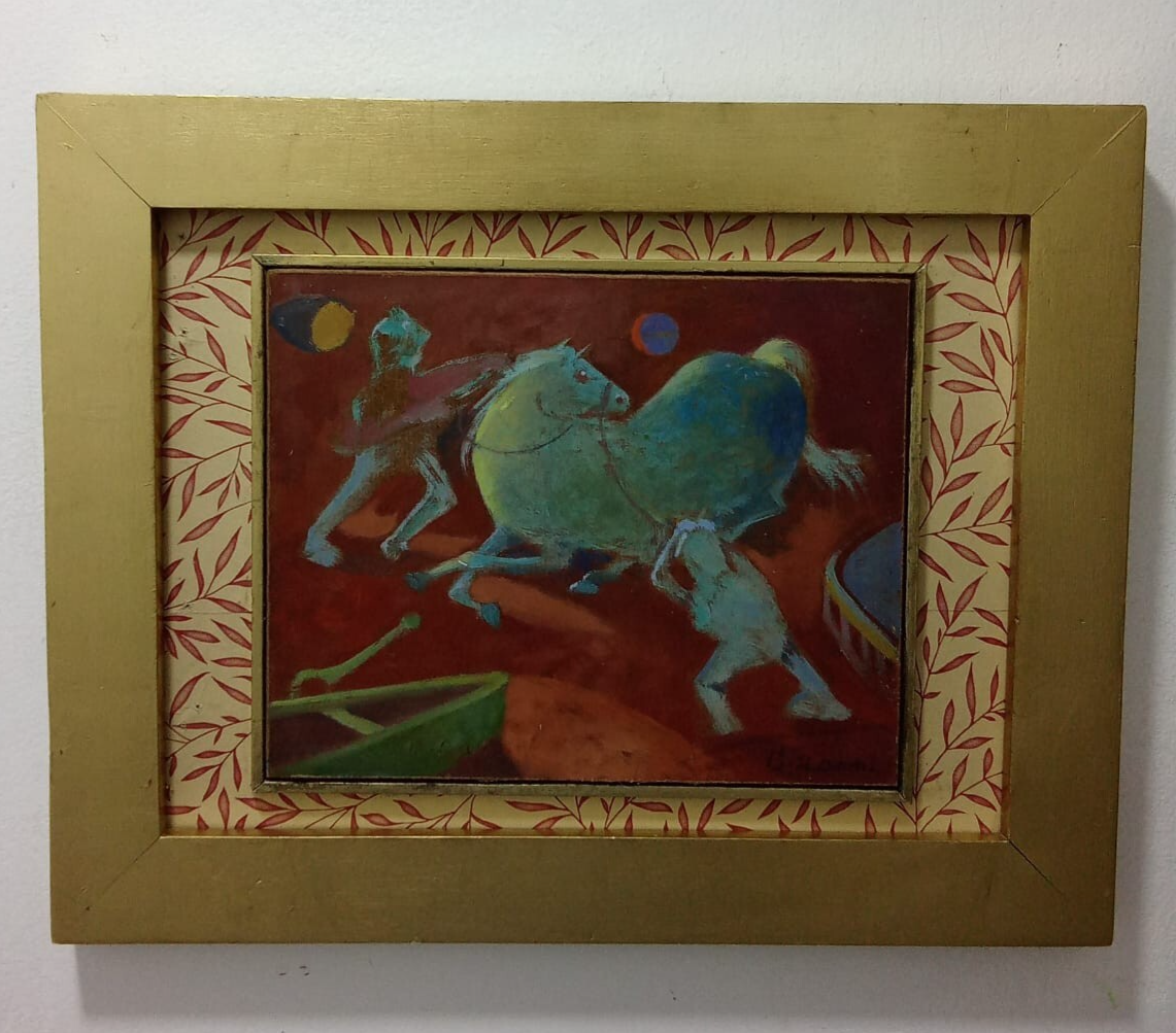 Bedri Rahmi (1911-1975) Turkish - French / Oil on Masonite artwork