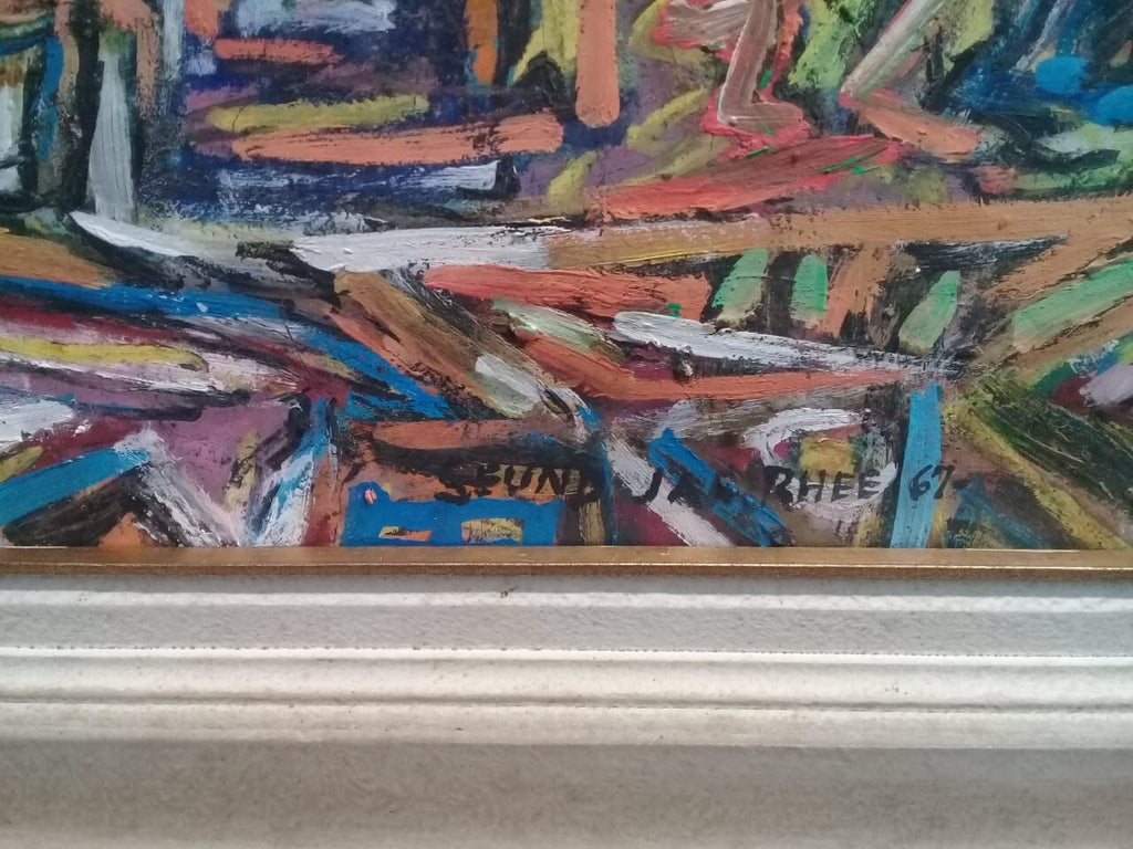 Original Korean Master Painter:  Seund Ja Rhee 1967 Abstract / Oil Canvas