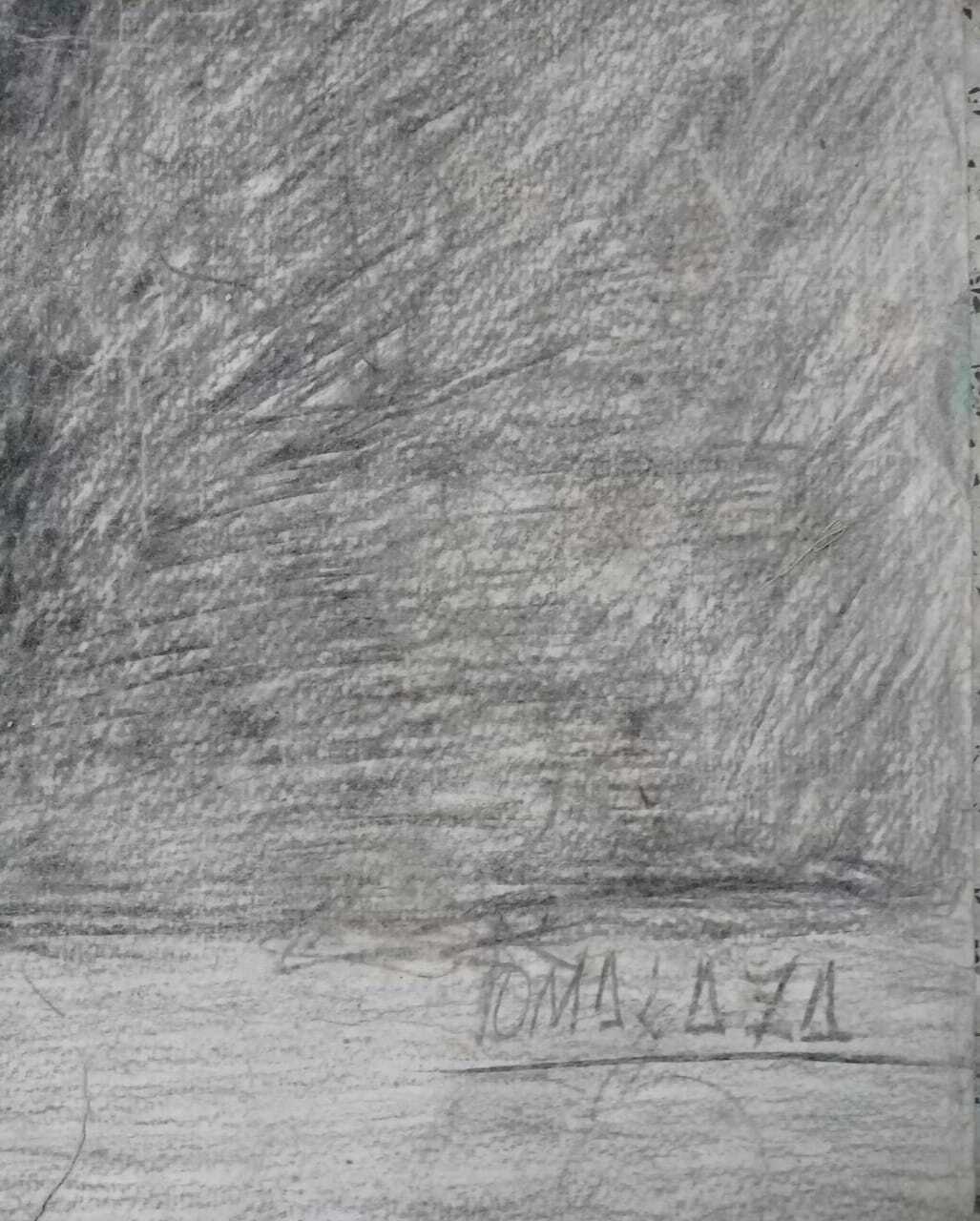 FINE Vintage Art Drawing By FERNANDO POMALAZA - Signed / Amazing 1970s