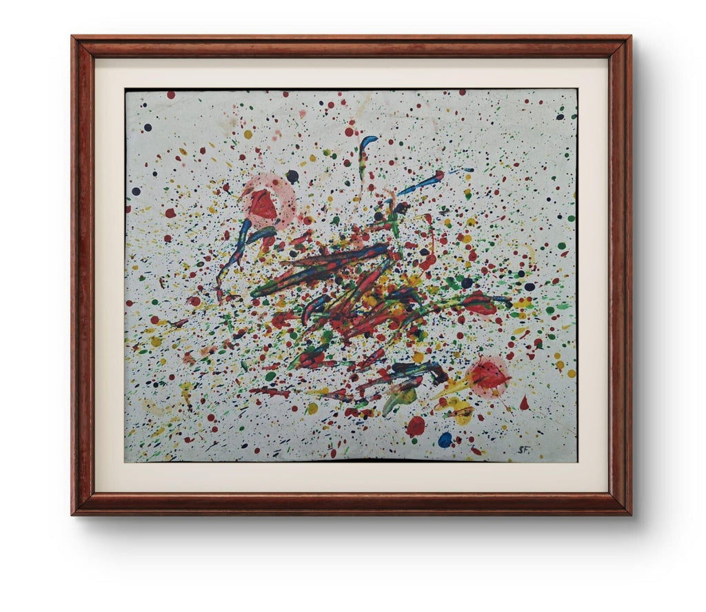 SAM FRANCIS - POSTWAR ARTIST - Oil painting on paper