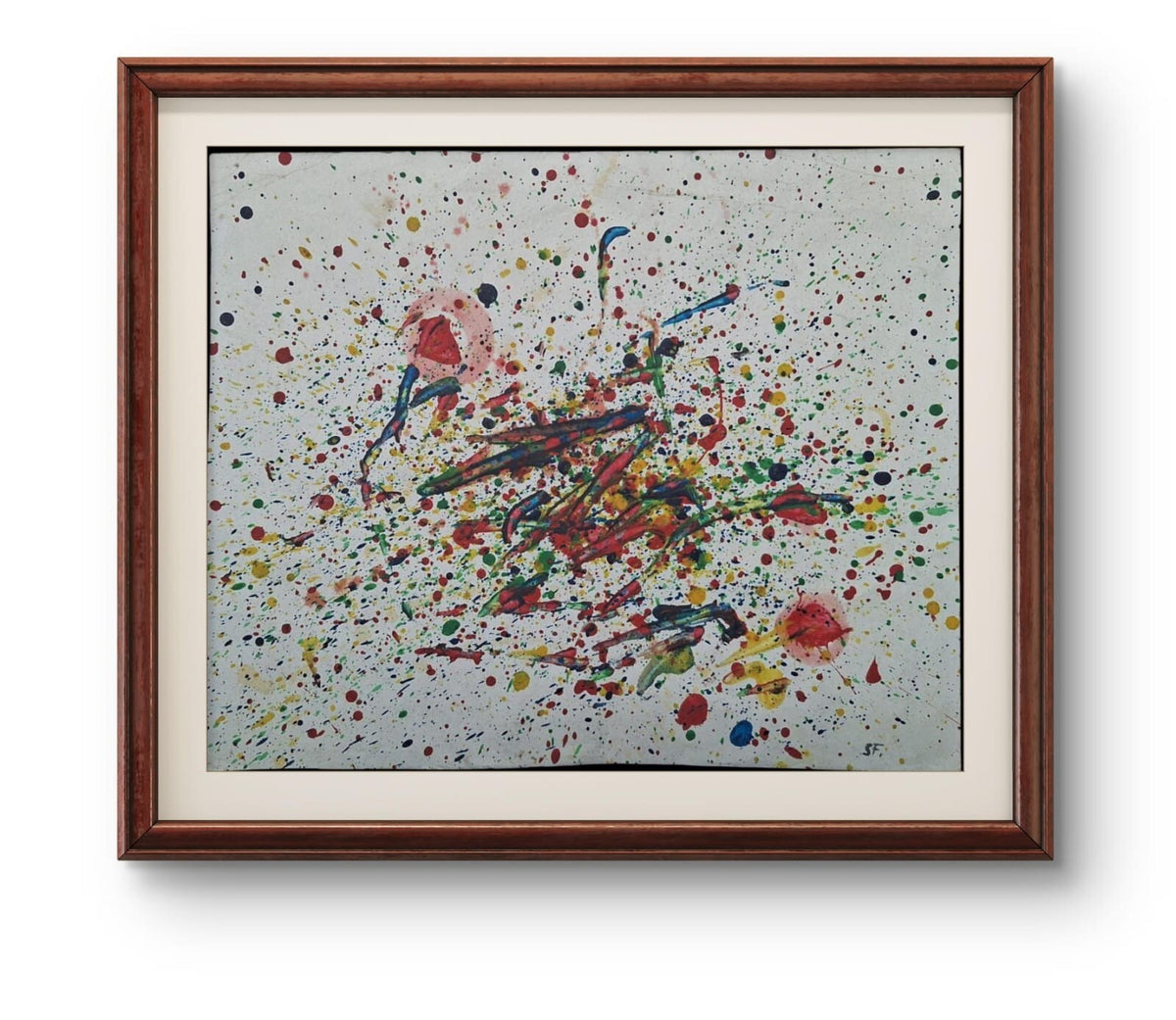 SAM FRANCIS - POSTWAR ARTIST - Oil painting on paper