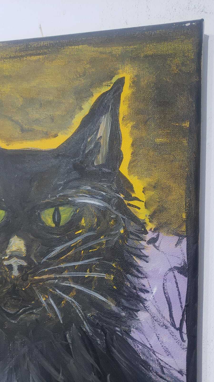 FINE Contemporary - A.M.S Painter / Máster Painting - Oil canvas "Black Cat"