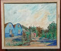 Antique Painting "In the Style Of"  Sam Newton-   Oil Canvas Landscape / Signed 