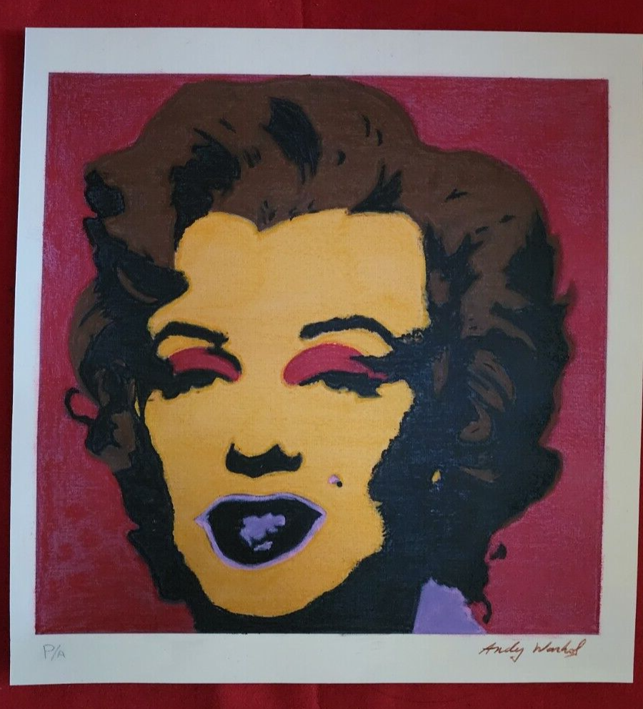 FINE ART by Andy Warhol -  Cardboard SILKSCREEN/ Mixed Media / Vintage Art