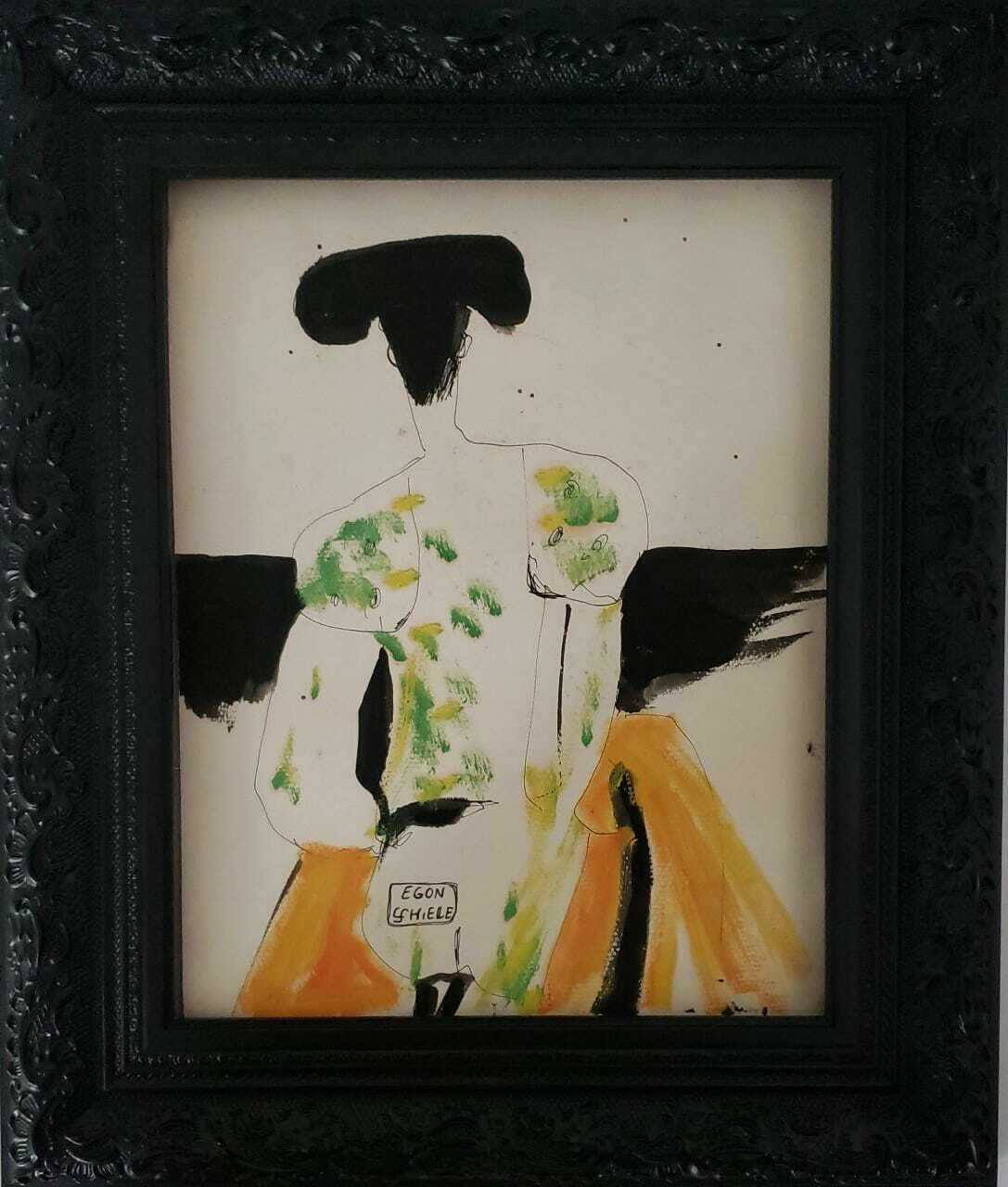 EGON SCHIELE (1890-1928) Unique FINE Attributed Artwork / Amazing / Signed 