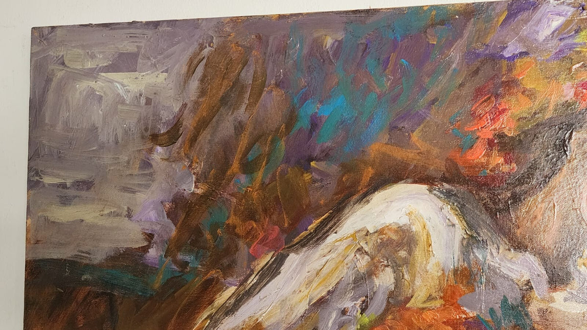 FINEART Oil Painting Canvas / Expressionism / Unsigned / 70's / Unique