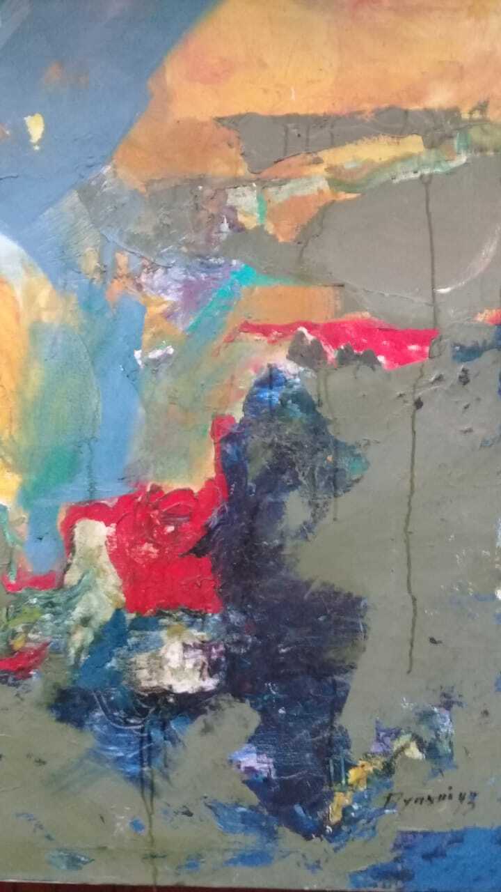 ORIGINAL: Dupliy Sergey - Antique Oil Canvas painting / Amazing Composition 