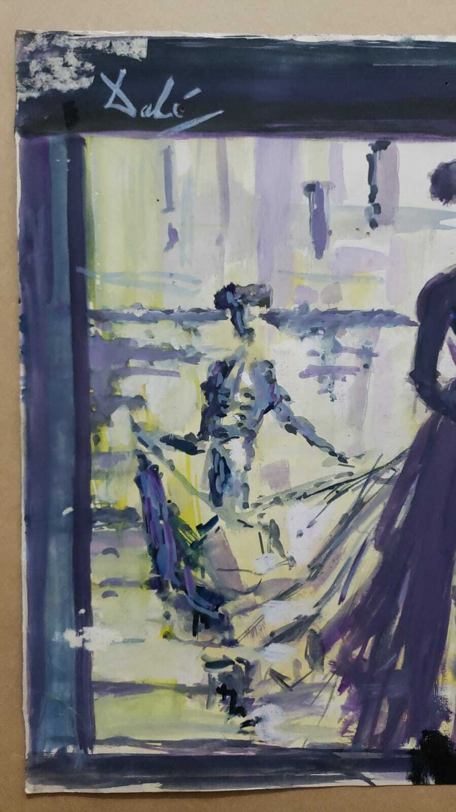 Salvador Dalí - Antique Painting on Paper / Style of Spanish Master ORIGINAL