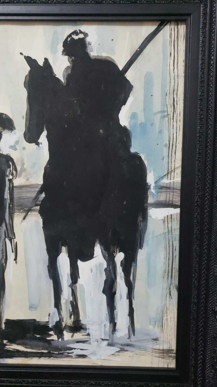 AFTER - Salvador Dalí -  Vintage Art Bull - Oil  Paper - Framed - FINE ART