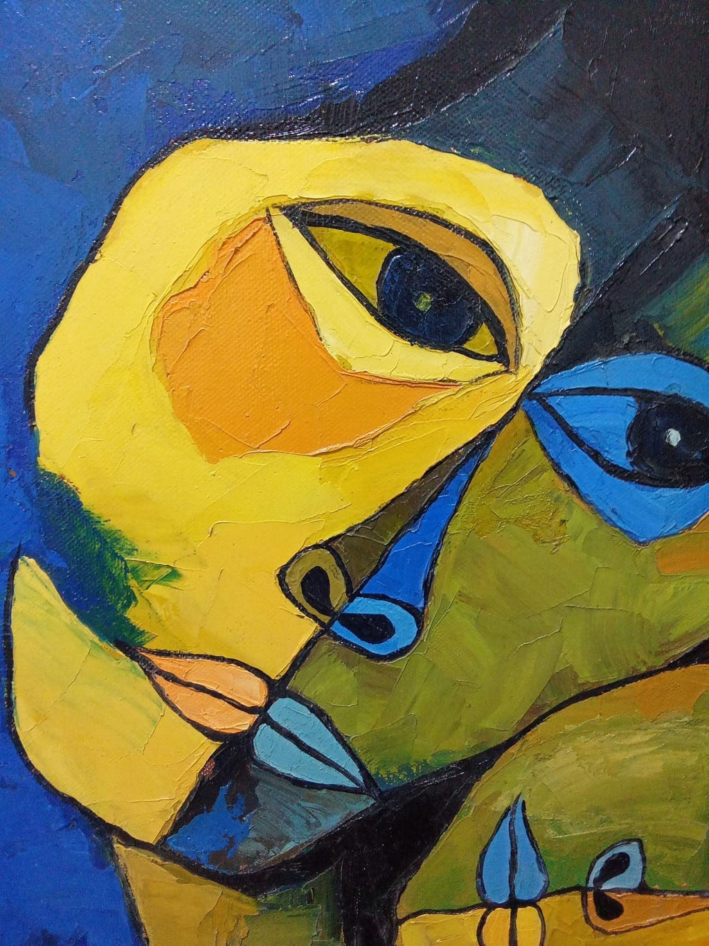 After Oswaldo Guayasamin - Oil canvas painting / Contemporary / Signed
