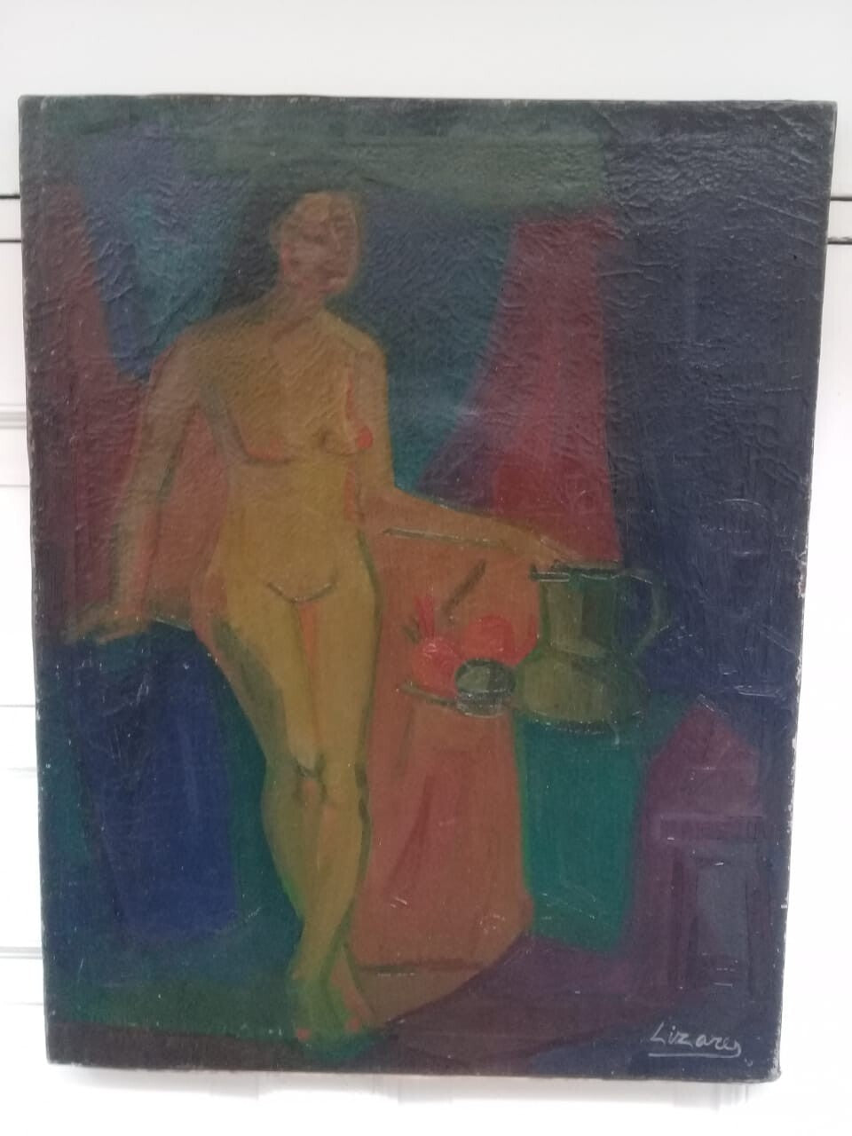Fine Cubist "Luis Lizares" Oil Canvas Painting 1970