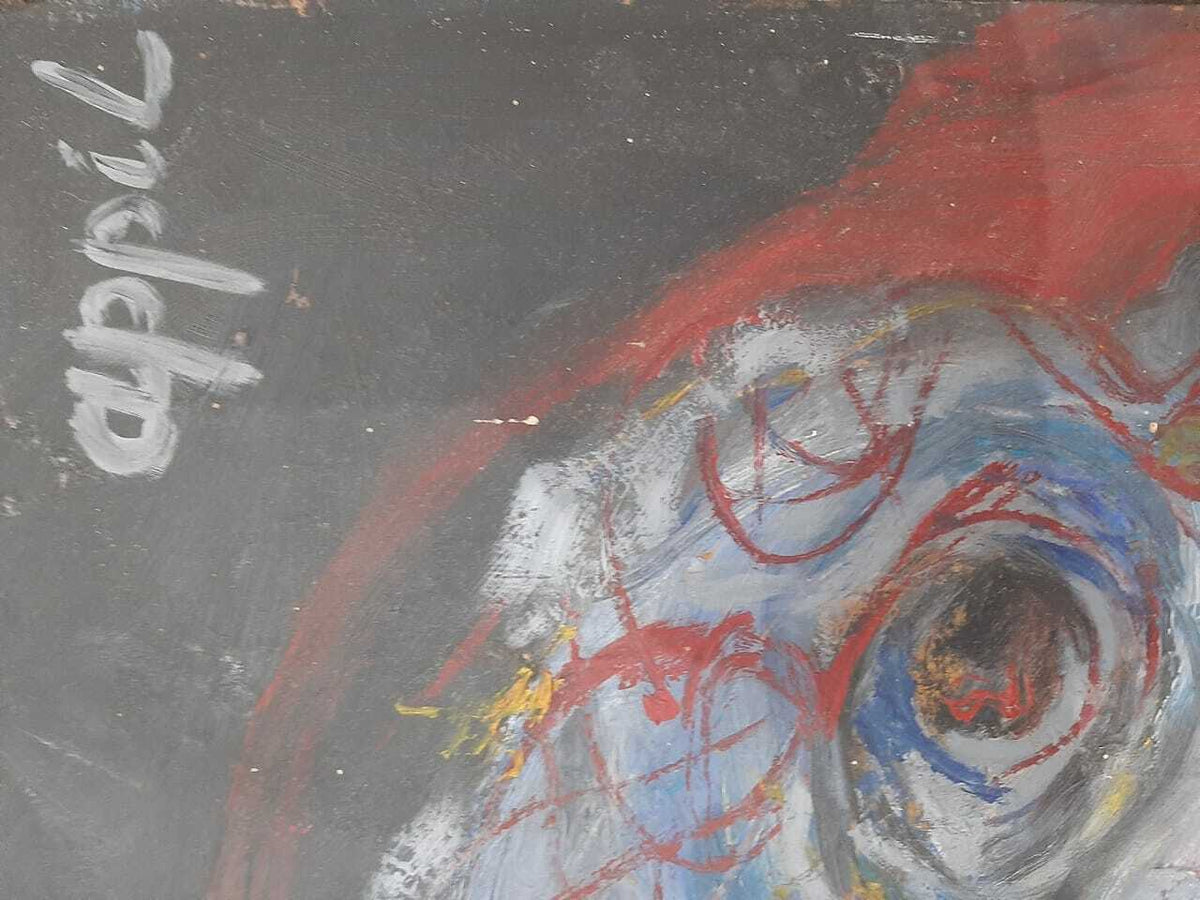 FINE ART by Master Karel Appel - Oil Masonite Piece ( 1964 ) - Very RARE