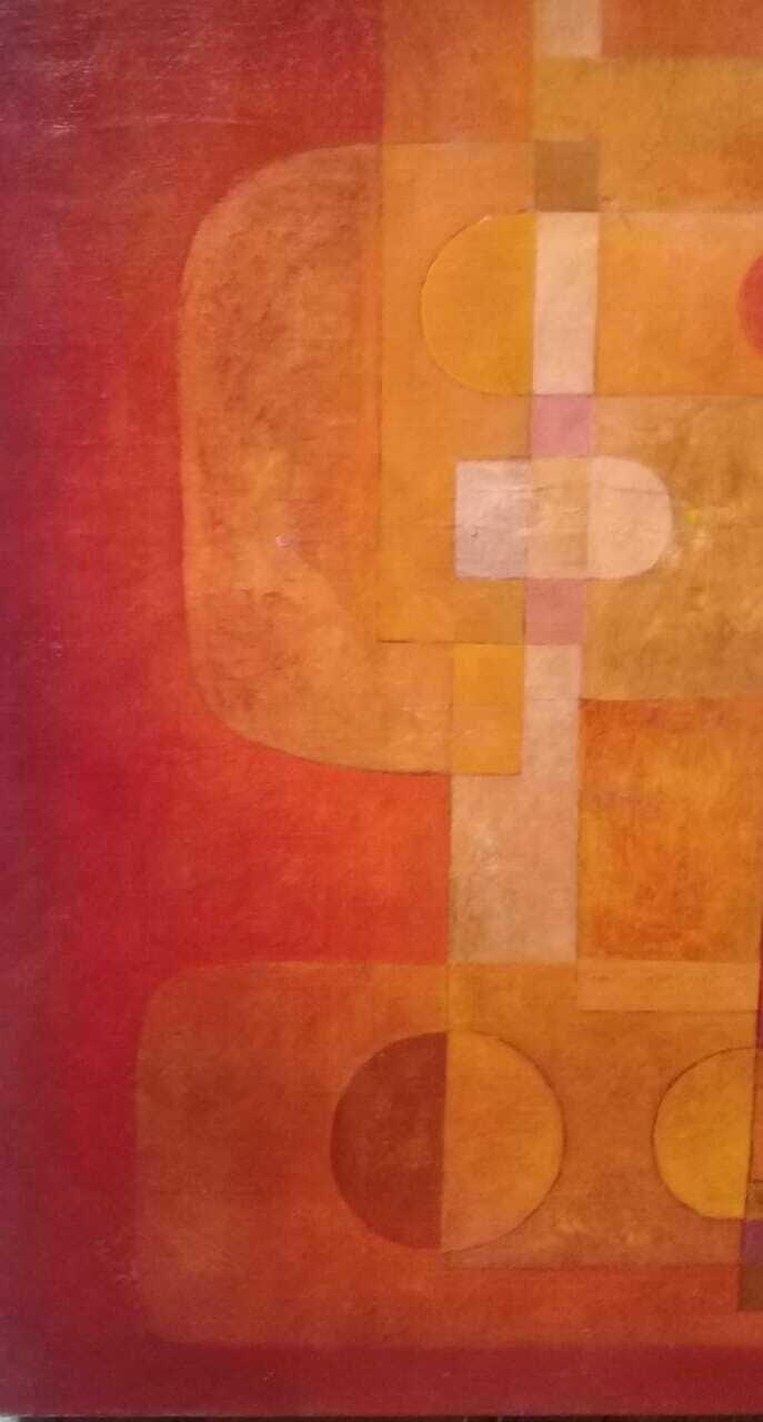 RARE European Master painter:  Jean Dewasne  -  Abstract Oil canvas "Style Of"