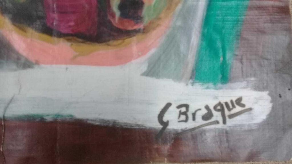 FINE ART : BRAQUE / Oil cardboard  / Signed / Cardboard adhered to canvas 