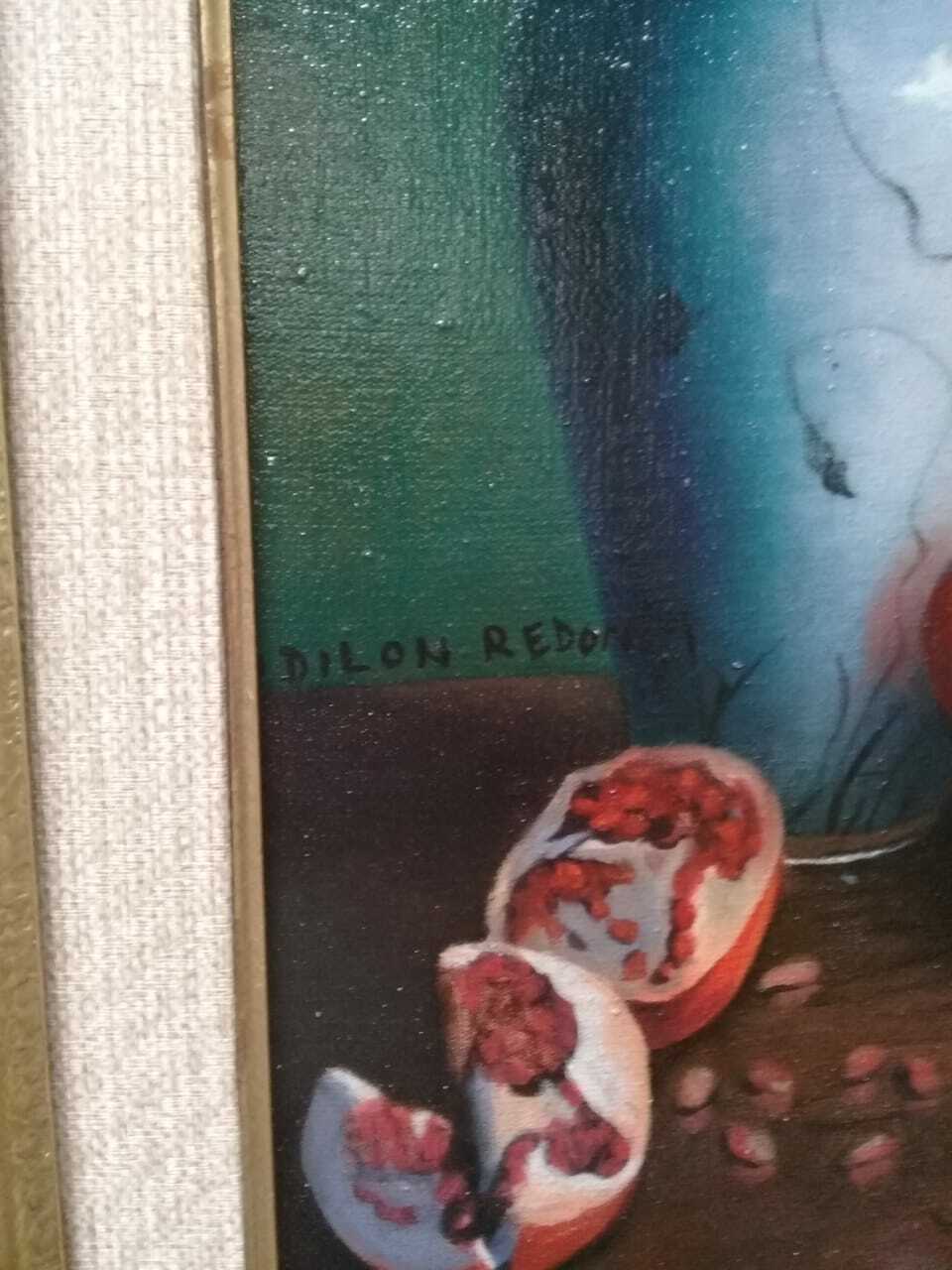 French Master , Odilon Redon - Still Life -  Oil canvas painting / FINE ARTWORK