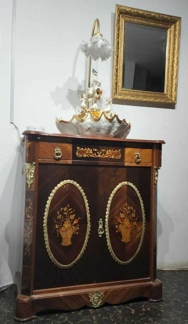 Antique Boulle Furniture / Mahogany Wood  / Amazing Piece & Bronze Aplications