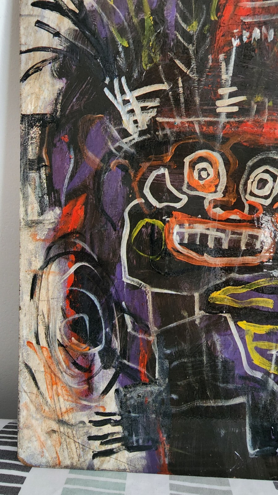 JEAN MICHELLE-BASQUIAT - Oil Canvas Board / Signed / Style of