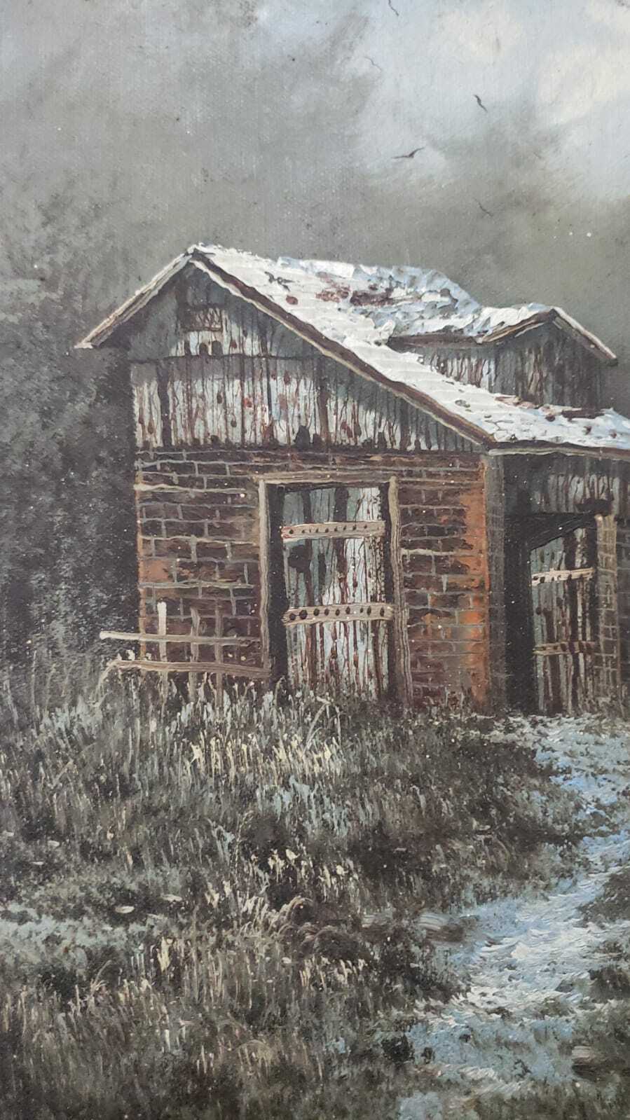 Amazing Composition Painting Oil Canvas - L.CLINT Signed / RARE ART PIECE