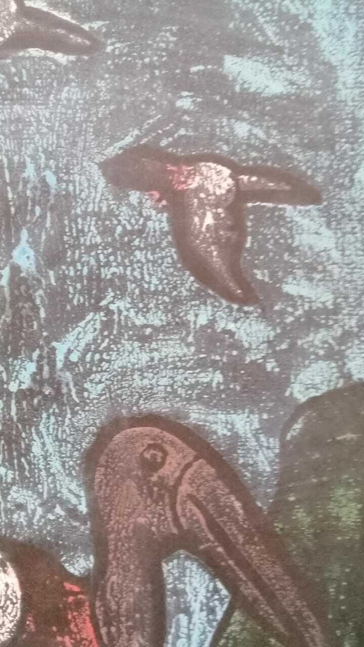FINE Antique Painting Pastel 1987 / Signed / cardboard added to a chipboard