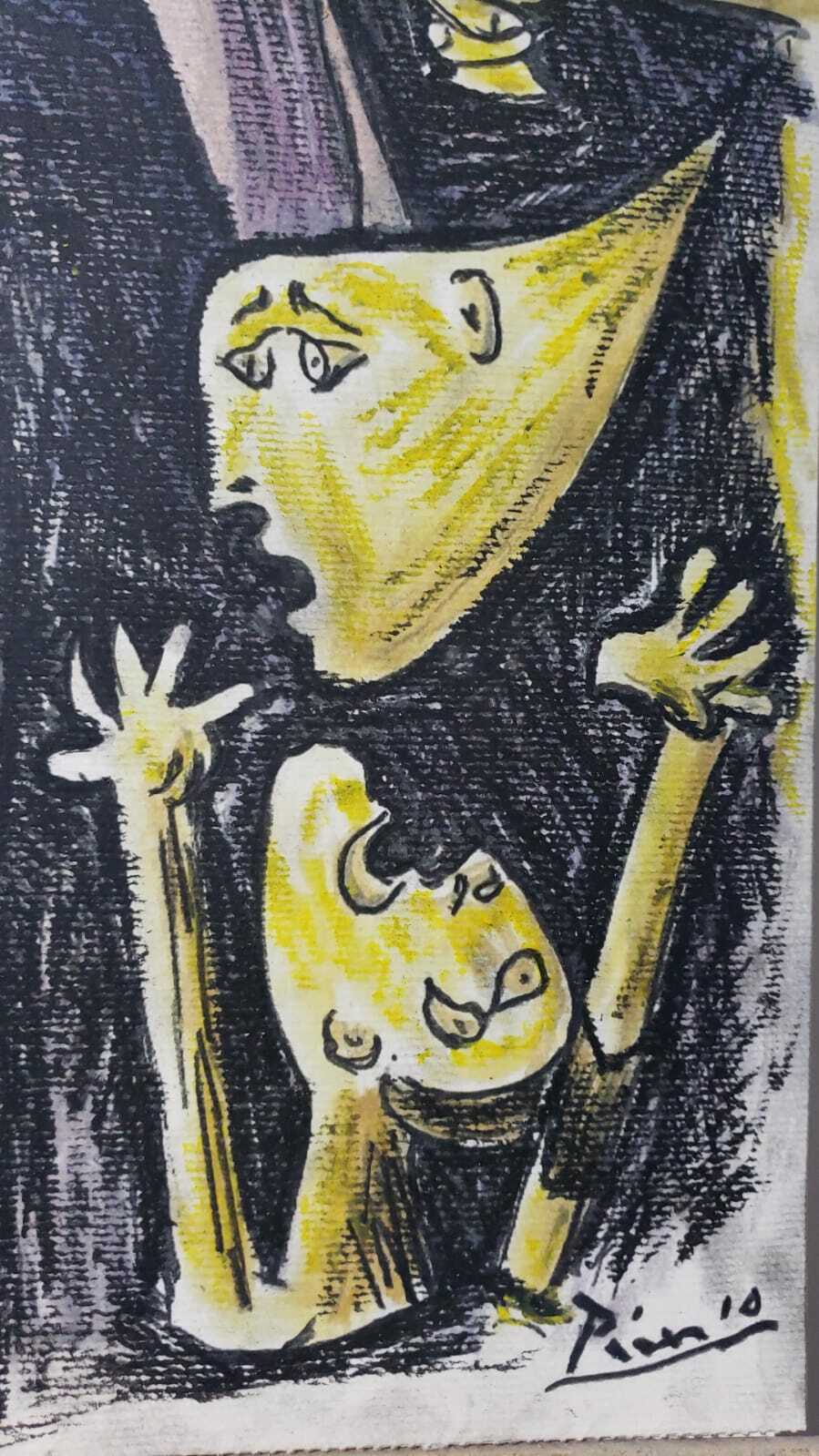 Pablo Picasso -  "Engraving on Cardboard" Colored - After