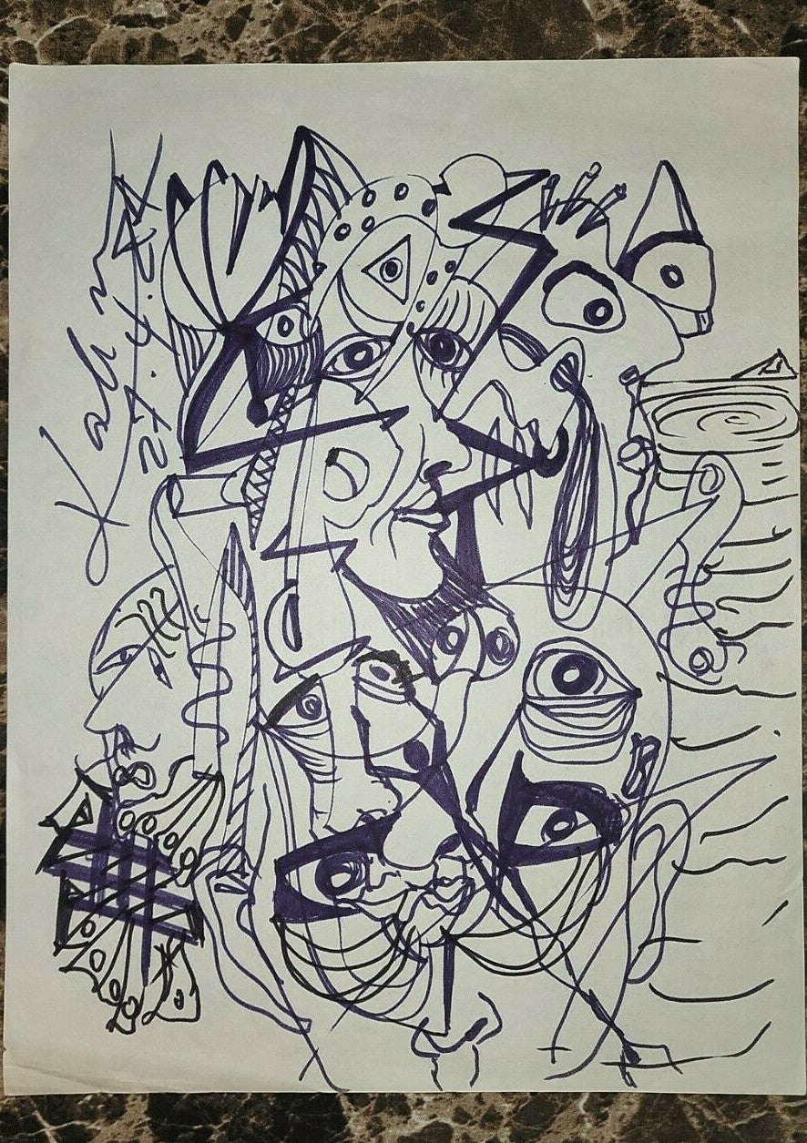 Wolf Kahn  / Ink on cardboard / Dated 1984