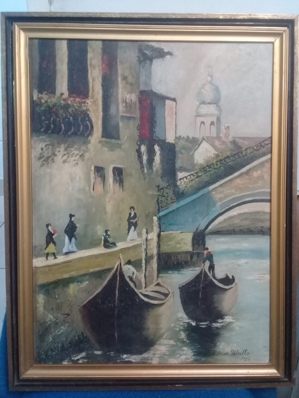 Maurice Utrillo - Oil Canvas " In the style" Unique / Signed
