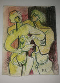 Fernand Leger (1881 - 1955) Handmade painting on french cardboard - Signed 