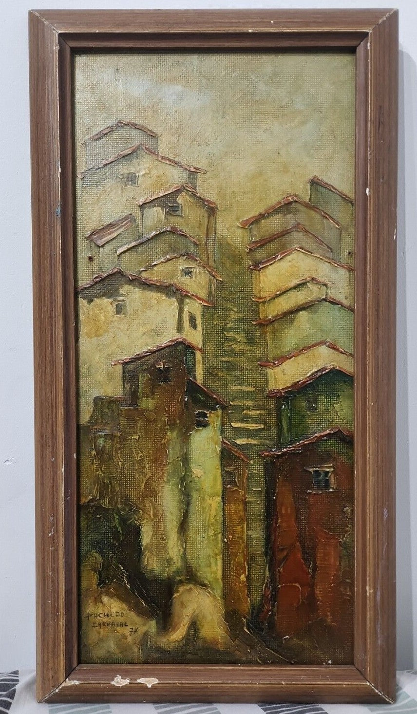 FINE ART - LA PAZ, Bolivia - Pacheco Carvajal - Oil Painting - Signed 1970s 