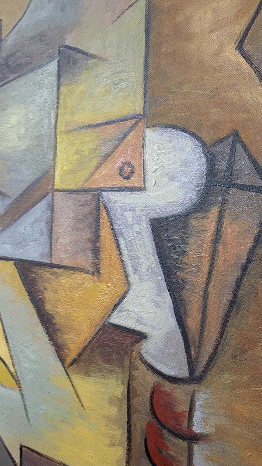 FINE Antique Oil Canvas Painting Cubism / "Style Of Pablo Picasso "IMPRESSIVE"