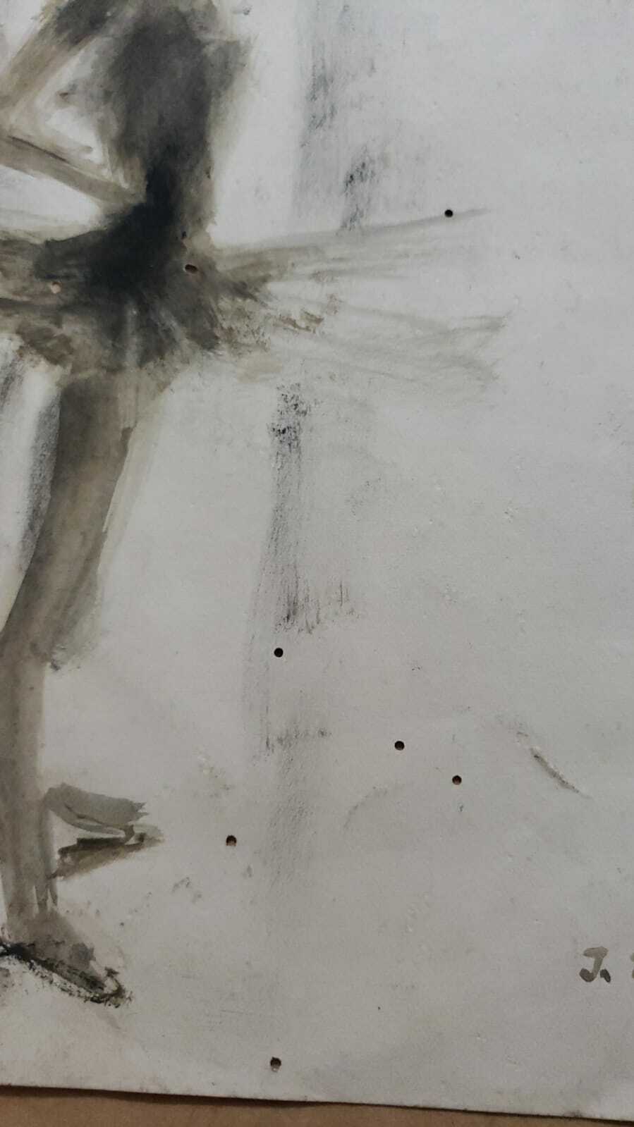 Original Artwork by J. Tessey 1965 - Signed - Wash on paper / After Degas Style