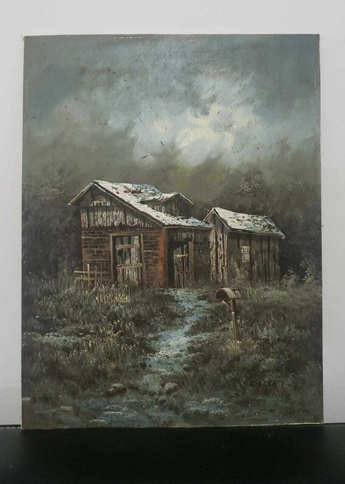 Amazing Composition Painting Oil Canvas - L.CLINT Signed / RARE ART PIECE