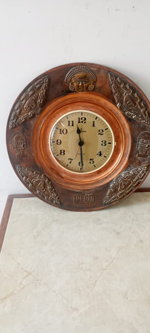 1960's Junghans watch in copper plating with Inca theme