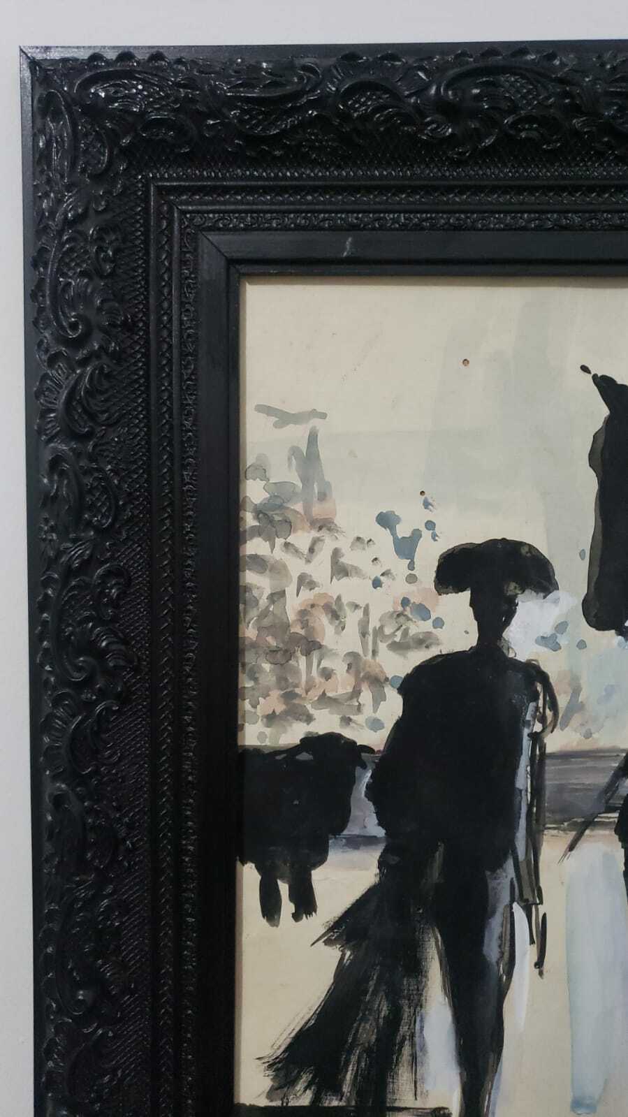 AFTER - Salvador Dalí -  Vintage Art Bull - Oil  Paper - Framed - FINE ART